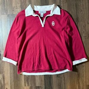 Castles‎ Sport Oklahoma Sooners Red Polo Shirt Womens Extra Large XL College